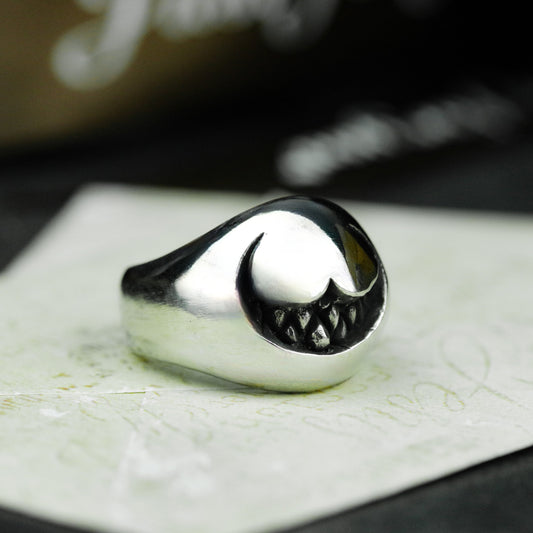 Smiley Face Gothic Ring - 925 Silver Handmade