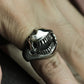 Smiley Face Ring ¨C Handmade 925 Silver Punk Grin Band