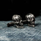 Warrior Skull Cufflinks, Abyssal Demon Design - 925 Sterling Silver Handmade