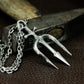 Trident God Weapon Pendant - 925 Silver Handmade