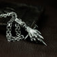 Clawed Hand with Cross Nail Pendant ¨C 925 Silver Handmade