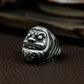 Daruma Head Ring with Fierce Face ¨C 925 Sterling Silver Handmade