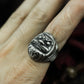 Daruma Head Ring with Fierce Face ¨C 925 Sterling Silver Handmade