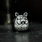 Lucky Pig Ring with Floral Patterns ¨C 925 Sterling Silver Handmade