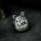 Lucky Pig Ring with Floral Patterns ¨C 925 Sterling Silver Handmade