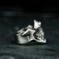 Split Grin Skull Ring ¨C Handmade 925 Silver Sinister Bite Band