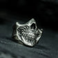 Split Grin Skull Ring ¨C Handmade 925 Silver Sinister Bite Band