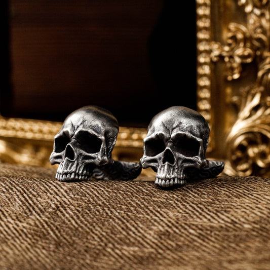 Halfjaw Skull Cufflinks - 925 Silver Handmade