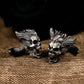 Flaming Skull Cufflinks, 925 Silver Handmade