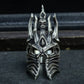 Dark King Skull Crown Ring - 925 Silver Handmade