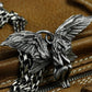 Fallen Angel Pendant with Folded Wings - 925 Sterling Silver Handmade