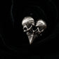 Heart Skull Cufflinks - 925 Sterling Silver Handmade