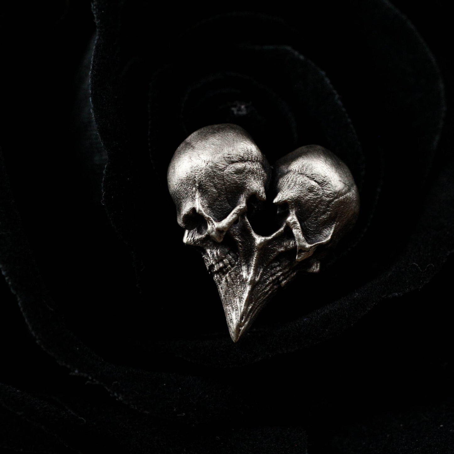 Heart Skull Cufflinks - 925 Sterling Silver Handmade