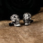 Skull Warrior Cufflinks - 925 Sterling Silver Handmade