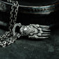 Engraved Paw Pendant with Patterned Claws - 925 Sterling Silver Handmade