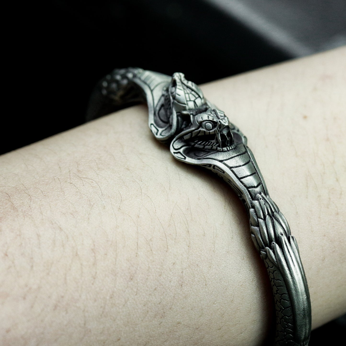 Quetzalcoatl Cobra Bracelet - 925 Silver Handmade