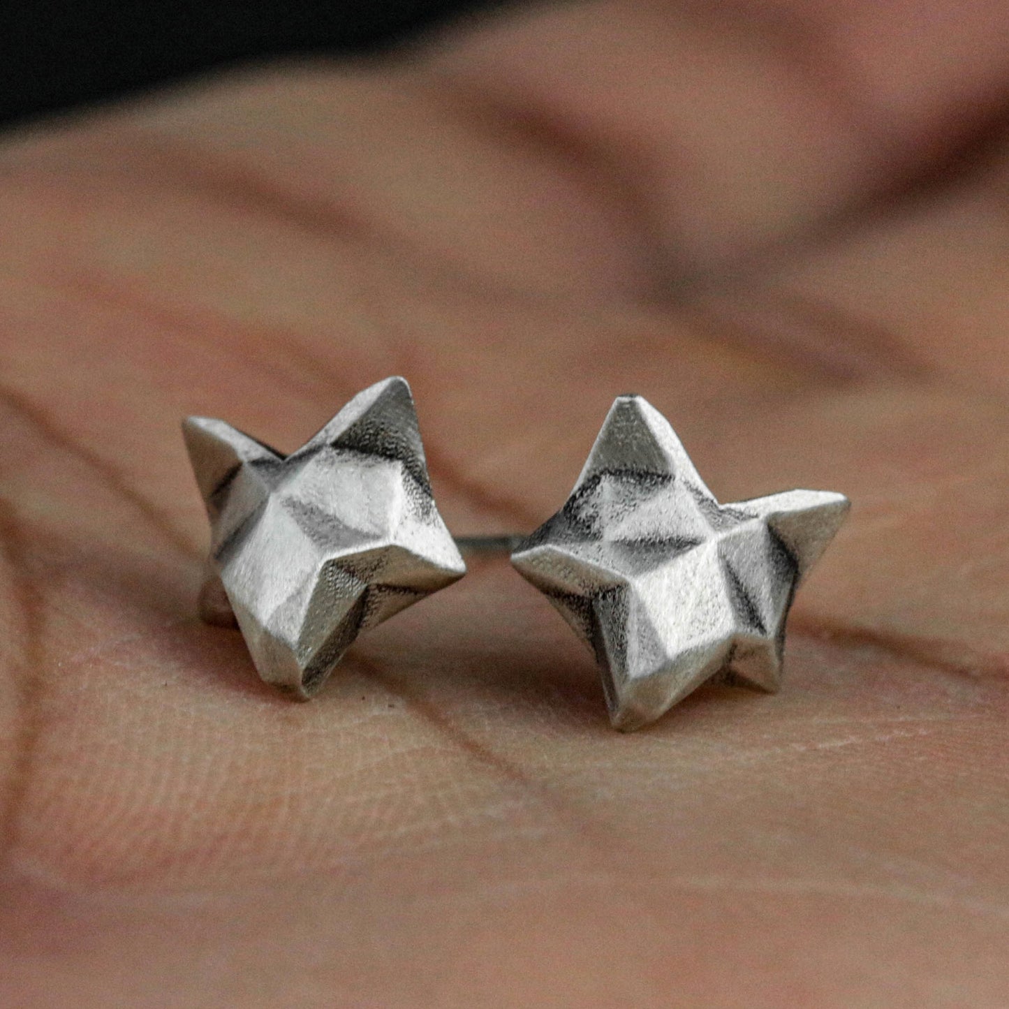 Minimal Fox Stud Earrings - 925 Silver Handmade