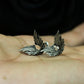 Angel Wing Stud Earrings - 925 Sterling Silver Handmade