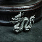 Chinese Dragon Pendant in Coiled Pose ¨C 925 Sterling Silver Handmade