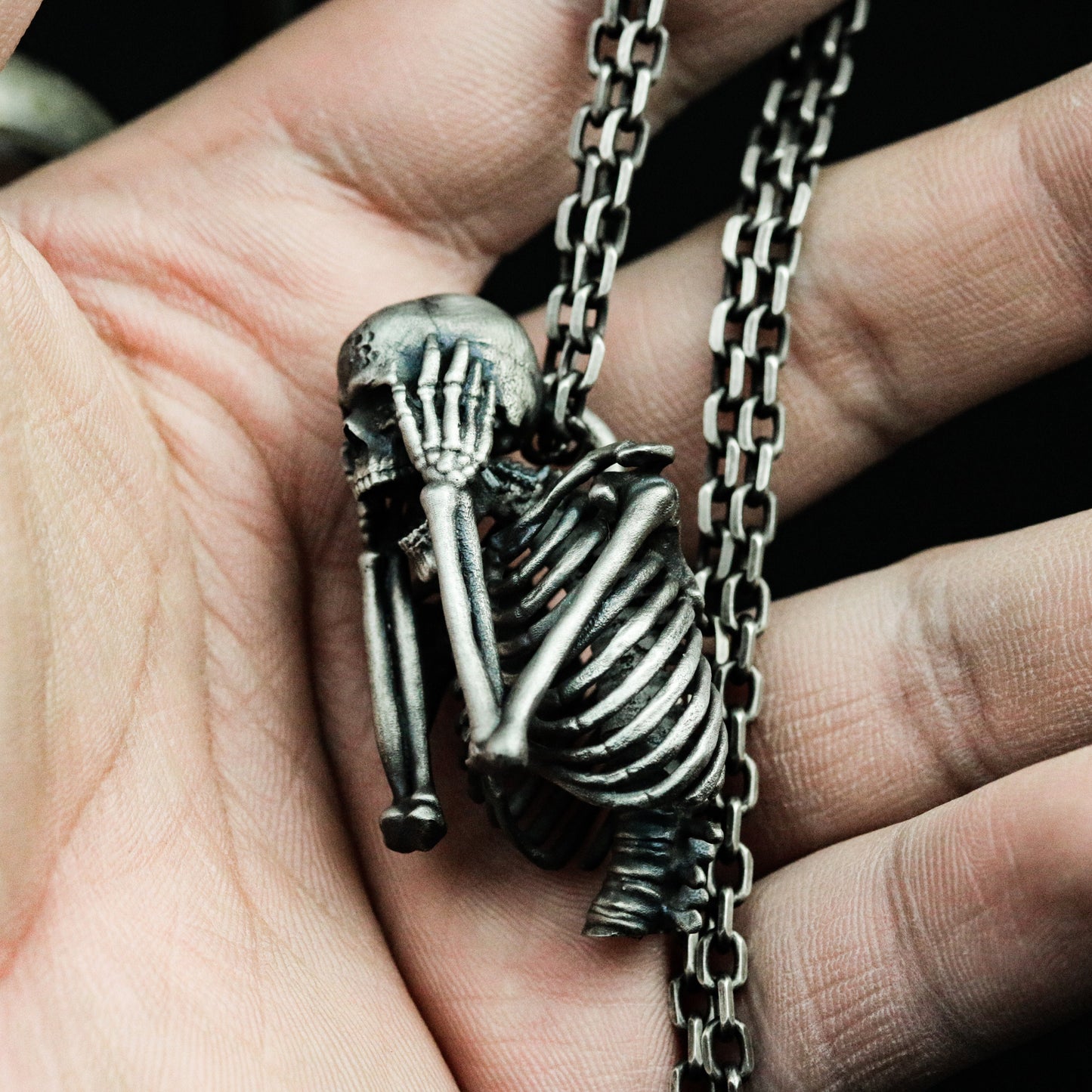 The Scream Skull Pendant - 925 Silver Handmade