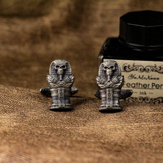 Mummy Skull Cufflinks - 925 Silver Handmade