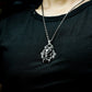 Beast Skull Pendant with Gothic Frame ¨C 925 Sterling Silver Handmade