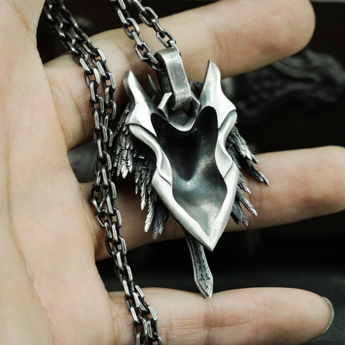 Angel Warrior Sword Pendant - 925 Sterling Silver Handmade