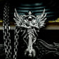 Winged Skull Crown Sword Pendant - 925 Sterling Silver Handmade