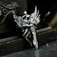 Winged Skull Crown Sword Pendant - 925 Sterling Silver Handmade