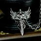 Winged Skull Crown Sword Pendant - 925 Sterling Silver Handmade