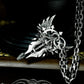 Winged Skull Crown Sword Pendant - 925 Sterling Silver Handmade