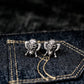Moth Button Cufflinks - 925 Sterling Silver Handmade