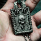 Baroque Skull Pendant ¨C Handmade 925 Silver Framed Gothic Necklace