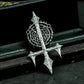 Arcane Cross Pendant ¨C Handmade 925 Silver Ritual Sigil Necklace