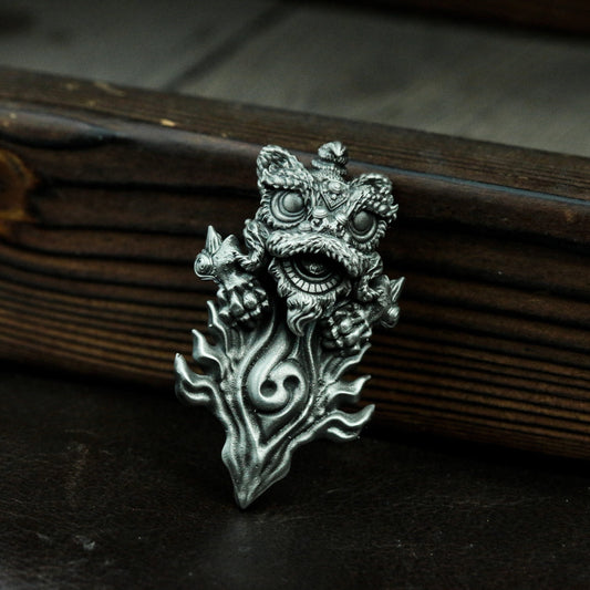 Twin Dragon Spirit Pendant ¨C 925 Sterling Silver Handmade