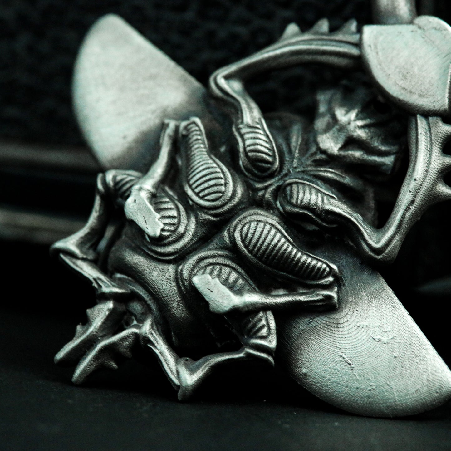 Winged Scarab Pendant with Mechanical Detail - 925 Sterling Silver Handmade