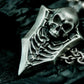 Web Shield Skull Pendant ¨C Handmade 925 Silver Gothic Emblem Necklace