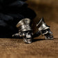 Skull Pirate Ship Cufflinks, 925 Silver Handmade