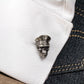 Skull Pirate Ship Cufflinks, 925 Silver Handmade