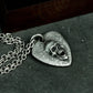 Hammered Pick Skull Pendant ¨C Handmade 925 Silver Rock Amulet Necklace
