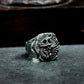 Chameleon Fossil Ring with Cracked Stone Texture ¨C 925 Sterling Silver Handmade