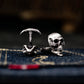 Biker Skull Cufflinks - Gothic Rock Style 925 Silver Handmade