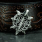 Ram Skull Pendant with Stylized Flames ¨C 925 Sterling Silver Handmade