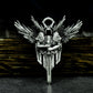 Winged Warrior Pendant with Blade and Shield - 925 Sterling Silver Handmade
