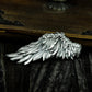 Broken Wing Pendant with Layered Feathers - 925 Sterling Silver Handmade
