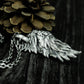 Broken Wing Pendant with Layered Feathers - 925 Sterling Silver Handmade