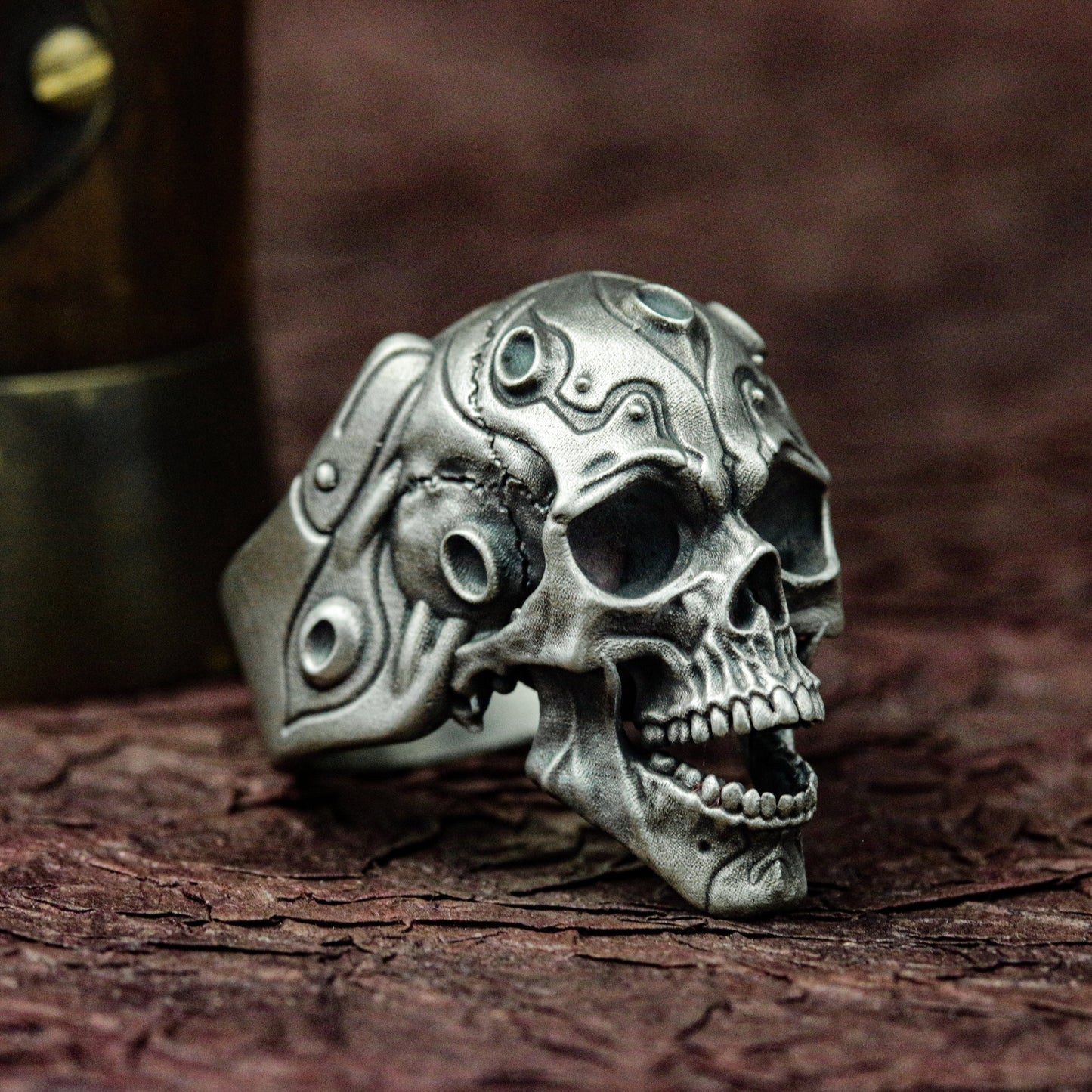 Doomsday Skull Survival Ring - 925 Sterling Silver Handmade