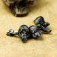Three Skull Pendant with Central Spike - 925 Sterling Silver Handmade