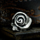 One-Eyed Swirl Skull Ring - 925 Silver Handmade