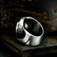 One-Eyed Swirl Skull Ring - 925 Silver Handmade